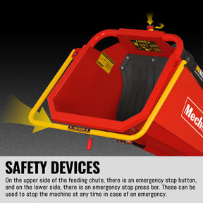 6 inch ZONSEN E-Start 459cc 15hp Gas Powered 4 - Wheel Drum Wood Chipper with Taillight , B150