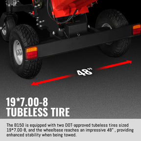 6 inch HONDA E-Start Gasoline Engine Powered 4 - Wheel Drum Wood Chipper with Taillight , B150
