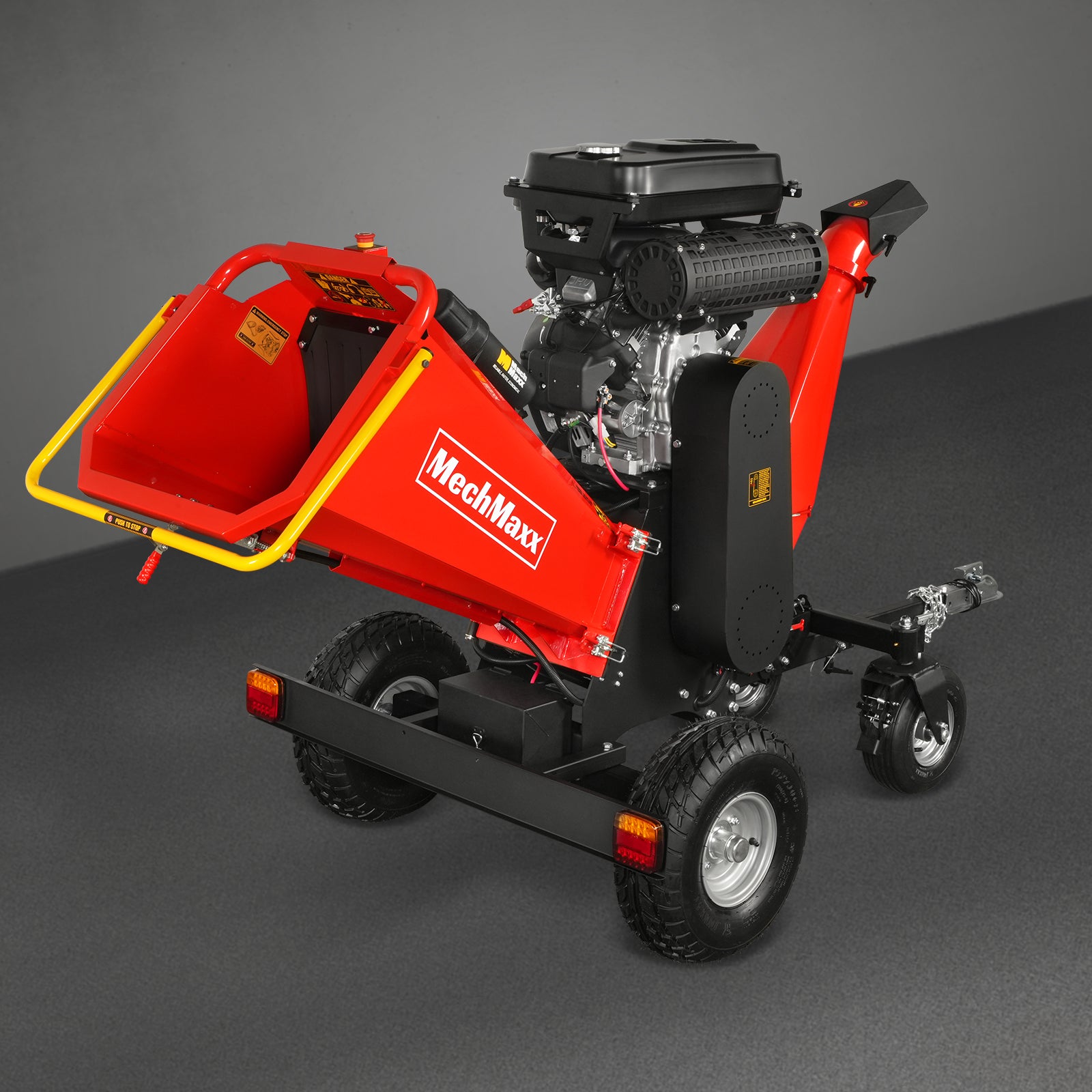 8 inch ZONSEN E-Start 1000cc 35hp Gas Powered 4 - Wheel Drum Wood Chipper with Taillight , B200