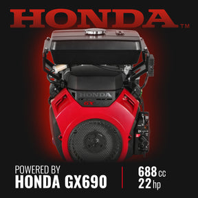 8 inch HONDA E-Start 688cc 22hp Gas Powered 4 - Wheel Drum Wood Chipper with Taillight , B200