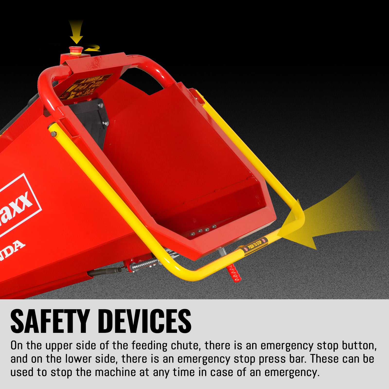 8 inch HONDA E-Start 688cc 22hp Gas Powered 4 - Wheel Drum Wood Chipper with Taillight , B200