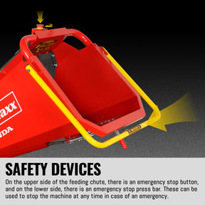 8 inch HONDA E-Start 688cc 22hp Gas Powered 4 - Wheel Drum Wood Chipper with Taillight , B200