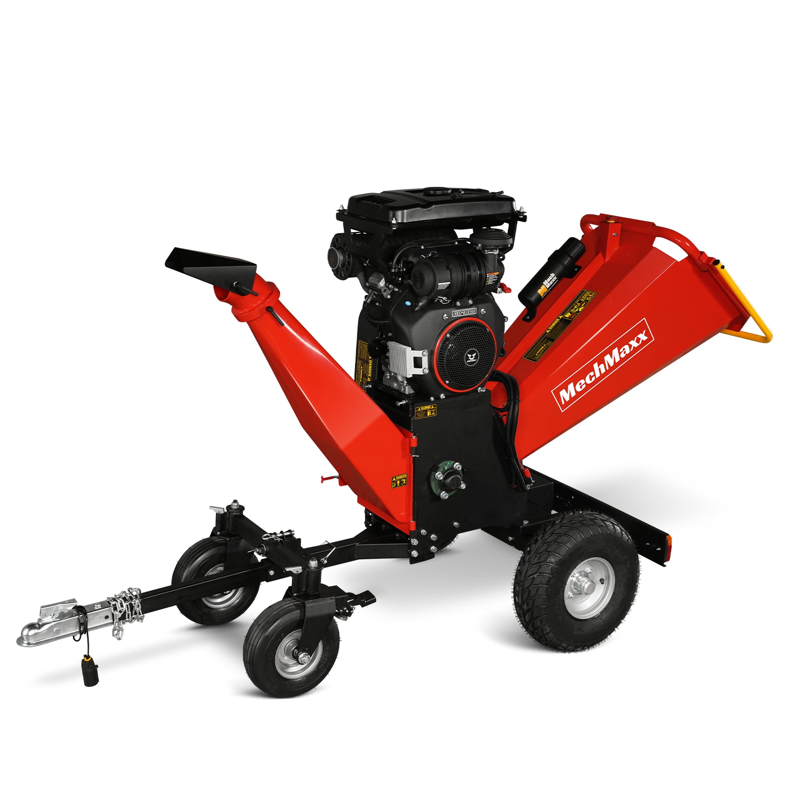 8 inch ZONSEN E-Start 999cc 35hp Gas Powered 4 - Wheel Drum Wood Chipper with Taillight , B200