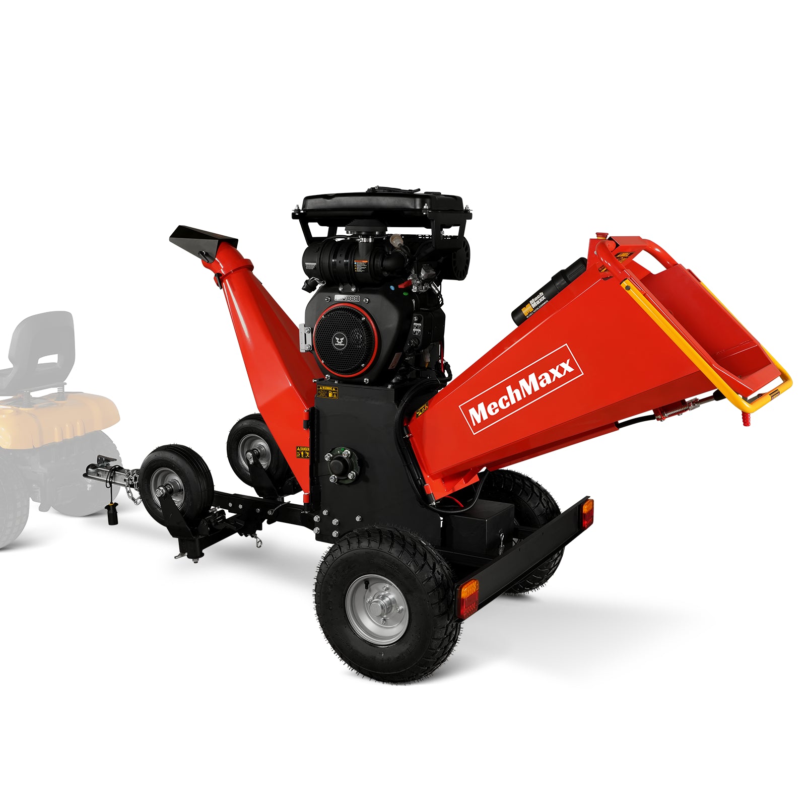 8 inch ZONSEN E-Start 999cc 35hp Gas Powered 4 - Wheel Drum Wood Chipper with Taillight , B200