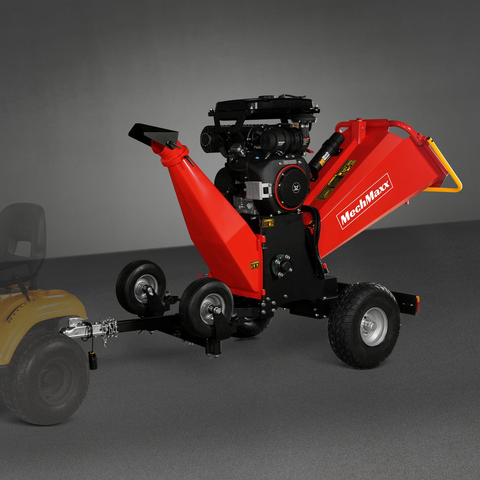 8 inch ZONSEN E-Start 999cc 35hp Gas Powered 4 - Wheel Drum Wood Chipper with Taillight , B200