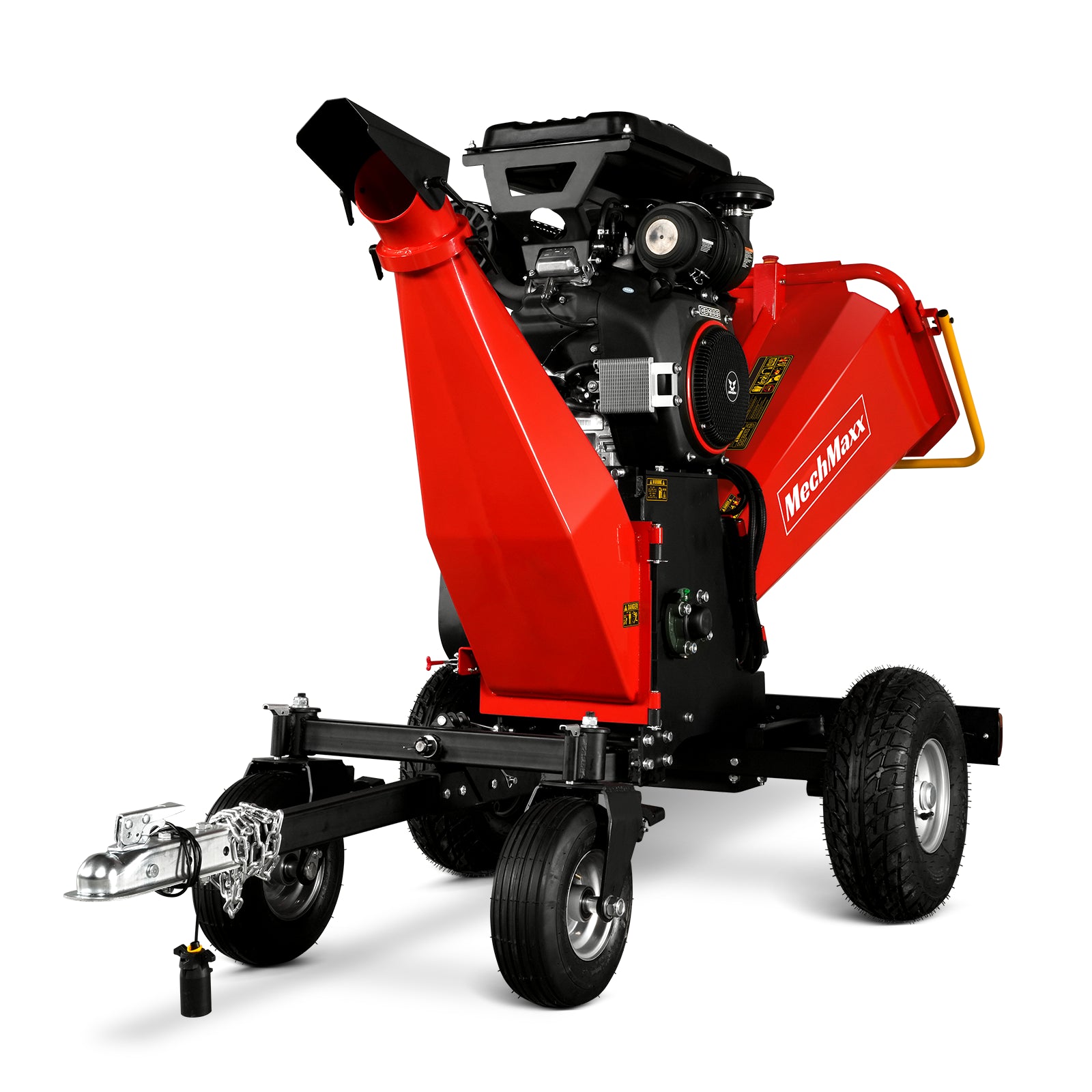 8 inch ZONSEN E-Start 999cc 35hp Gas Powered 4 - Wheel Drum Wood Chipper with Taillight , B200