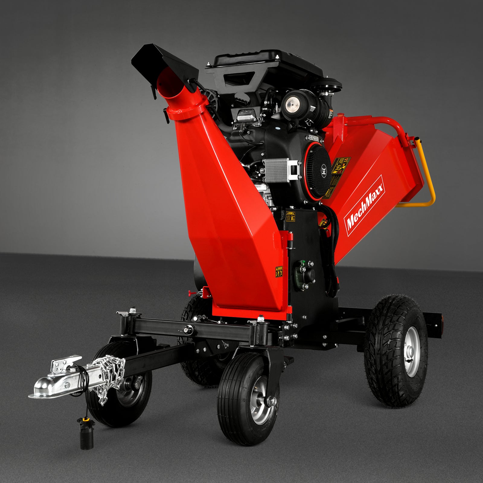 8 inch ZONSEN E-Start 999cc 35hp Gas Powered 4 - Wheel Drum Wood Chipper with Taillight , B200