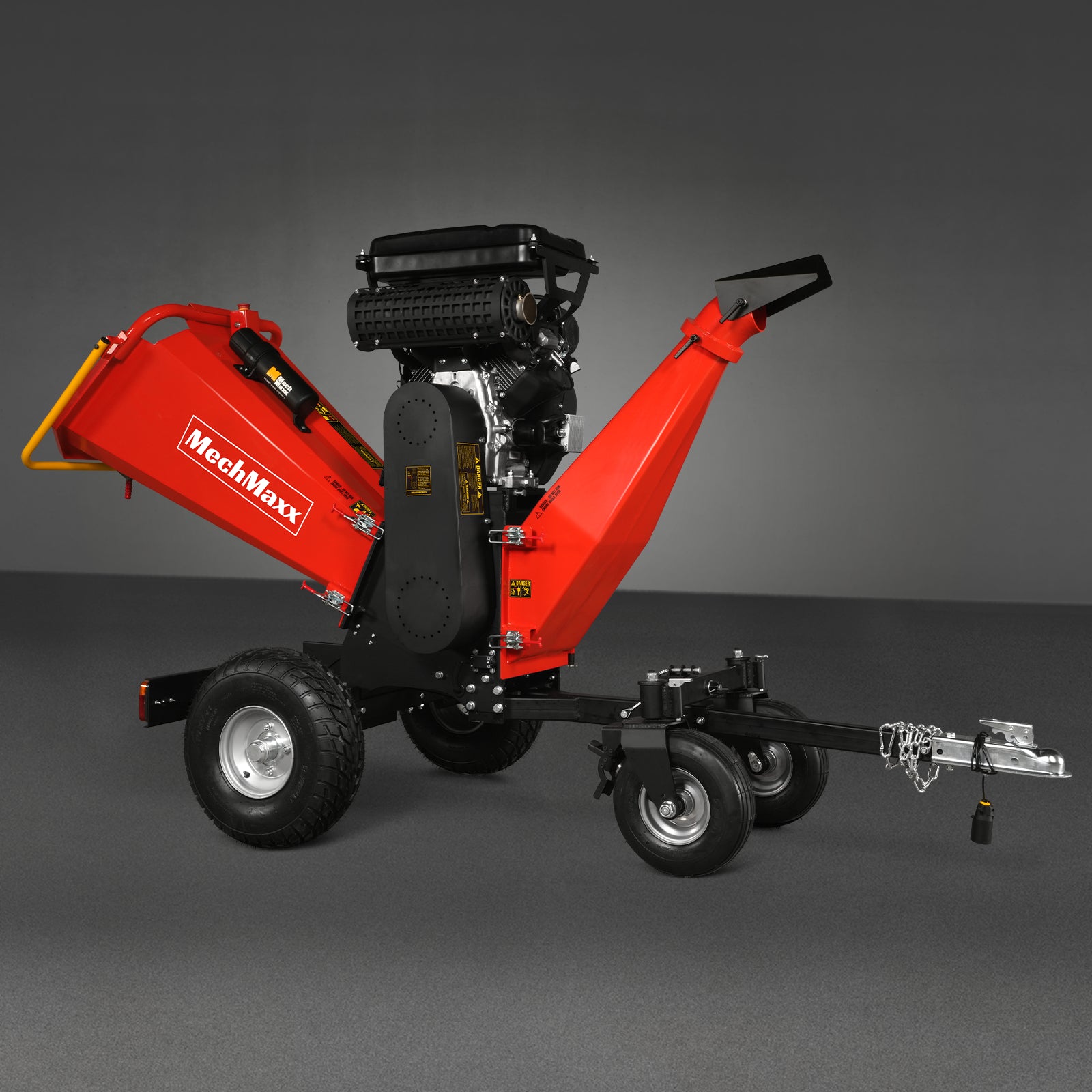 8 inch ZONSEN E-Start 999cc 35hp Gas Powered 4 - Wheel Drum Wood Chipper with Taillight , B200