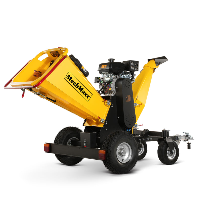 6 inch E-start KOHLER 429cc 14hp Gas Powered 4 - Wheel Drum Wood chipper with Taillight; Model B150
